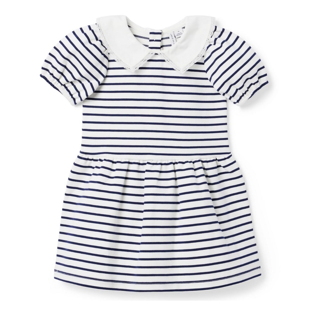 Janie and Jack COLLARED STRIPED PONTE DRESS NWT